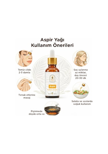 Aspir Yağı 50 Ml %100 Doğal Nemlendirici & Besleyici