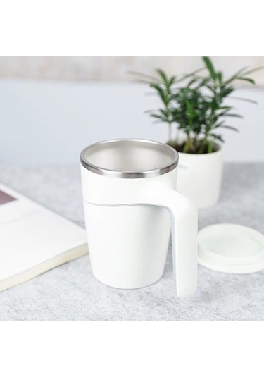 Pazly Ve Vantuzlu Termos Şık Ofis Modern Ml Düşmeyen Beyaz Bardak 500 Vp Beyaz