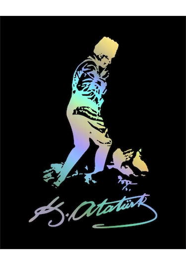 Hologramlı Janjanlı Kocatepe Ve Atatürk İmza Sticker 02524 30x20 Cm