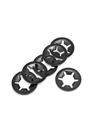 Somun, 20pcs M2 M2.5 M3 M4 M5 M6 M8 M10 M12 Yıldız Kilit Tespit Tutma Halkaları Çiçek Yıkayıcı Klips M4 Siyah + Gümüş