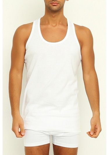 Yıldız 375 Erkek Likralı Rambo Atlet Beyaz