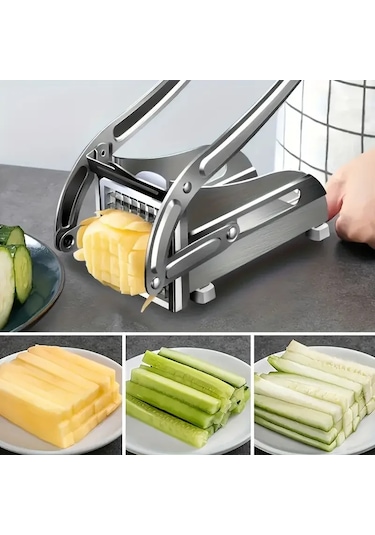 Çelik Patates Dilimleyici - Çok Fonksiyonlu Patates Dilimleyici, Sebze Doğrayıcı &amp Amp Rendeli A Çok Renkli