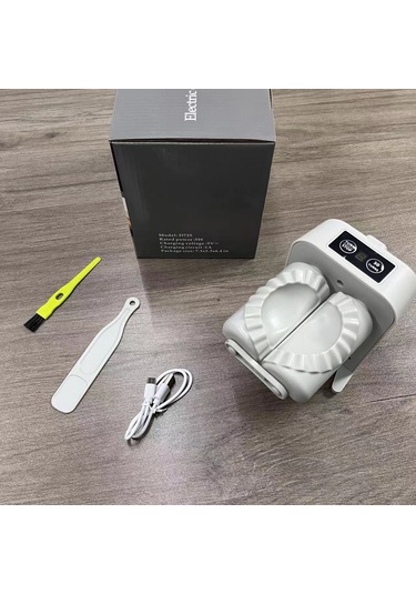 Yuntech01 Evde Otomatik Manti Yapıcı: Küçük Boy Elektrikli Hamur Basma Ve Kenar Kapama Aleti, Pratik Mutfak Aracı Beyaz