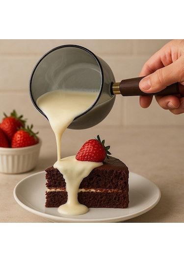 Morponi Borosilikat Cam Akasya Saplı Cam Kapaklı Minichef Sosluk Füme 550 Ml Füme