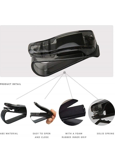 Oto Araç Içi Mandallı Gözlük Tutucu Tutacağı Gözlük Klipsi Tek (455327495)