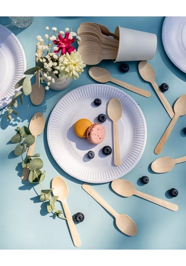 Ajvıen Kompanı 150 Parça Fişek İçin Tek Kullanımlık Ahşap Çatal Bıçak Takımı 224347210 100 adet