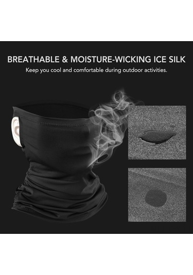 Yaleker Spor Dışarıda Kullanım Multifonksiyonlu Bisiklet Maska Yaz Güneş Koruyucu Buz Ipi Bandana Kulak Kayışlı Koyu Gri Diğer