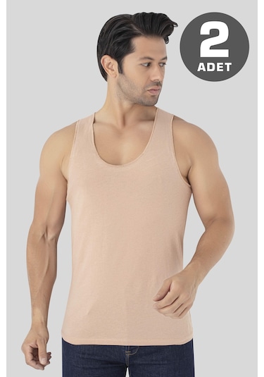 Erkek Ten Rengi Görünmez Atlet 2'li Dikişsiz %100 Pamuklu Hayalet Atlet Ten