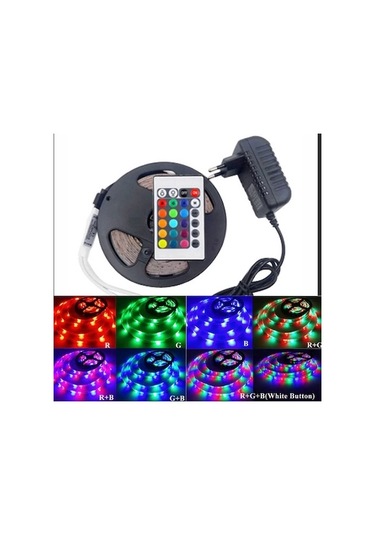 5 Metre Rgb Şerit Led Seti-iç Ve Dış Mekan Silikonlu-tak Çalıştır Çok Renkli