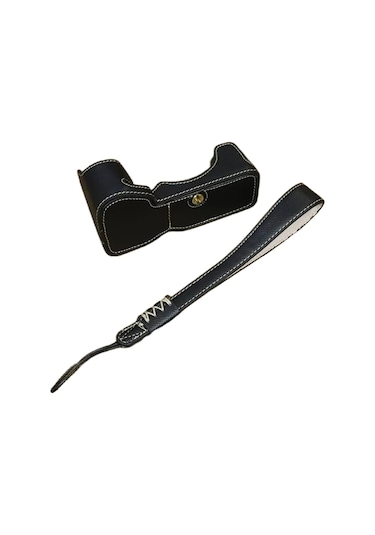 Butu Sony A7c Iı Kamera İçin Alt Kılıf Pu Deri Anti-damla Yarım Gövde Kapağı, Bilek Kayışı - Siyah