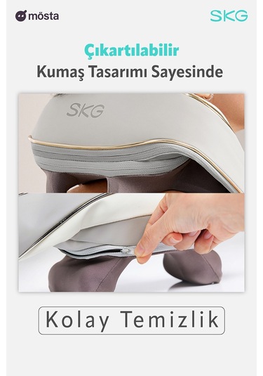 Skg H5 Mini Taşınabilir Omuz Ve Boyun Masaj Aleti, 6d Shiatsu Masaj Terapisi, Termoterapi Gri