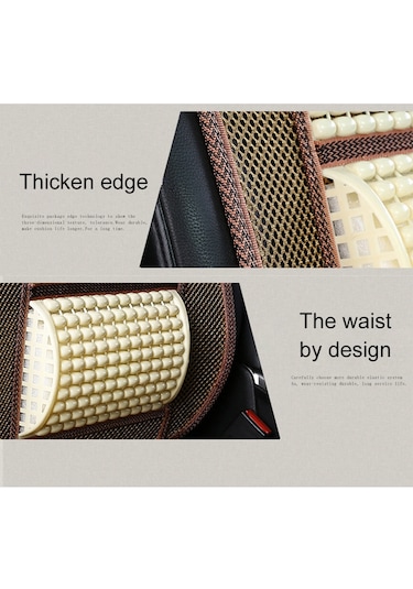 İmitasyon Ahşap Boncuk Yaz Araba Serin Koltuk Minderi Kahve