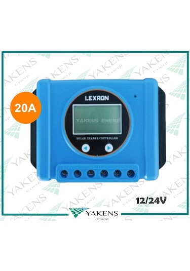 Lexron 20 Amper 12/24V Solar Pwm Şarj Kontrol Cihazı 20A 12/24 Volt Regülatör
