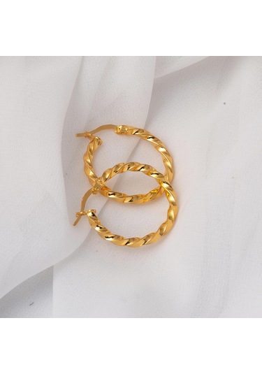 Burgu 2 Cm. Çaplı 22 Ayar Halka Küpe