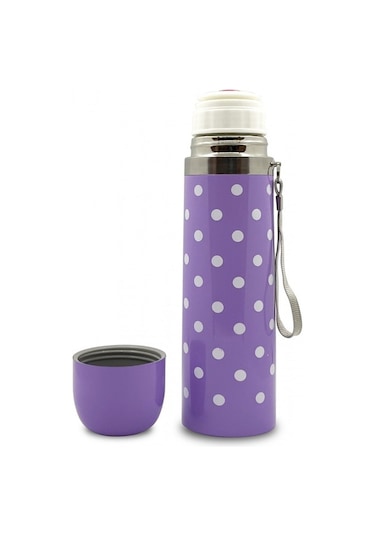 Sema Baby Puantiyeli Bebek Termosu 500 Ml - Mor Çok Renkli