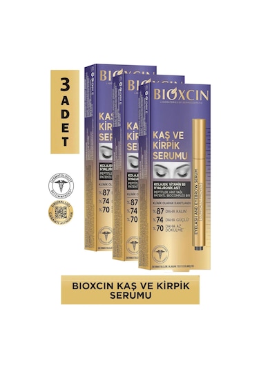 Bioxcin Kolajen Ve Hyaluronik Asit İçerikli Kaş Ve Kirpik Serumu 3 Ml 3 Adet 0