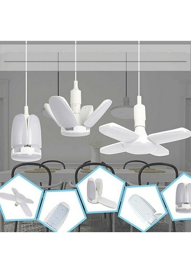 Beyaz 72we27 Kristal Katlanabilir Pervane Model Led Ampul 4+1 Kanatlı Led Ampul 6480 Lümen Led Lamba