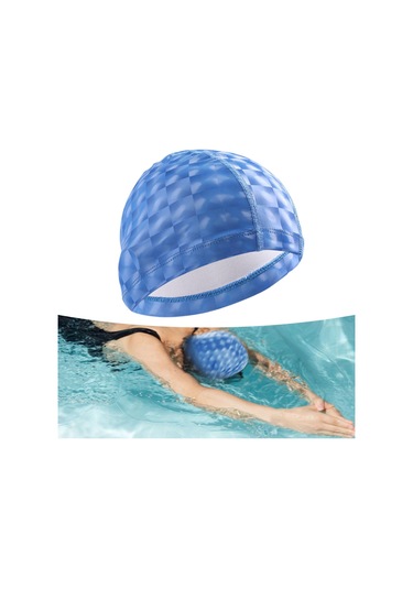 Suntek Yüzme Boneleri Saçları Kuru Tutar Havuz Şapkası Mavi