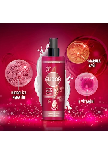Elidor Brezilya Keratin Terapisi Sıvı Saç Bakım Sütü  2 x 200 ML