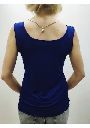 Kalin Askılı Baskılı Kolsuz Tişört S/3xl Saks Mavi