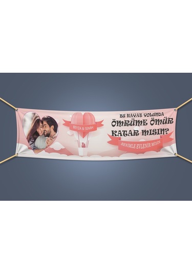 Zemzemreklam Fotoğraflı Evlilik Teklifi Afişi Pankartı