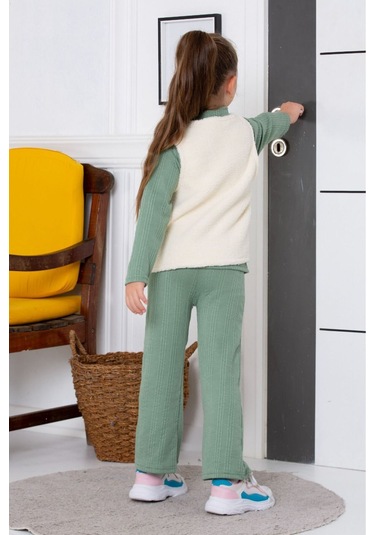 Bayramlık 3 Parça Yelekli Alt Üst Takım Yeşil