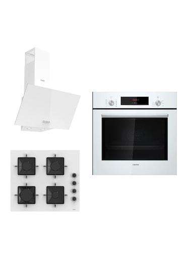 Siemens - Ferre HB012FBW1T - SS206 - D087 Beyaz Ankastre Set