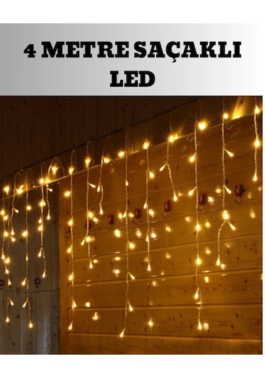4 Metre Şelale Led Işık Perdesi Dekoratif Çok Renkli