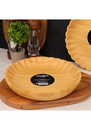Mien Dayanıklı Bambu Tırtıklı Kenarlı Kase 25 Cm -7b129
