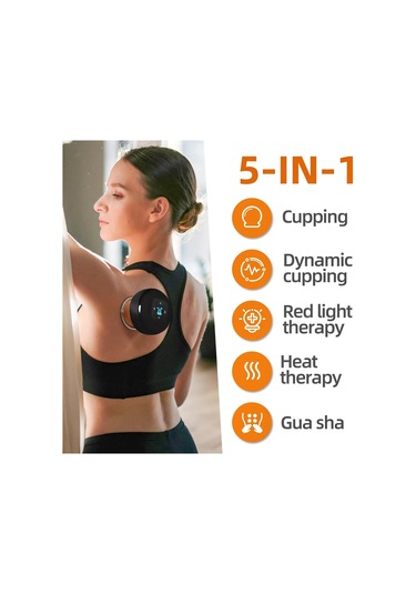 Valkyrie Şarjlı Kupa Çekme Vakum Masaj Aleti Selülit Giderci Hacamat Cihazı Isıtıcılı Siyah