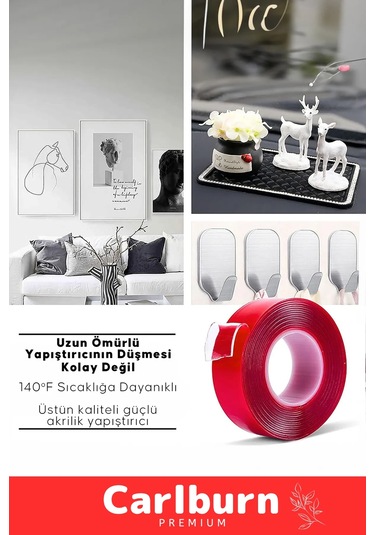 Bant Güçlü Şeffaf Montaj Yapıştırma Meg Çift Taraflı Akrilik Silikonize Bant 18 Mm X 2 Metre