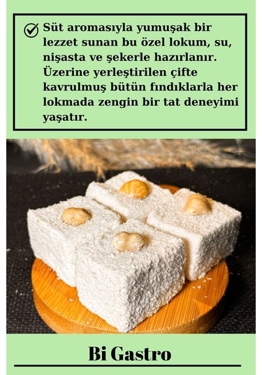 Sütlü Fındıklı Çifte Kavrulmuş Sultan Lokum - Türk Lokumu - 400 Gr