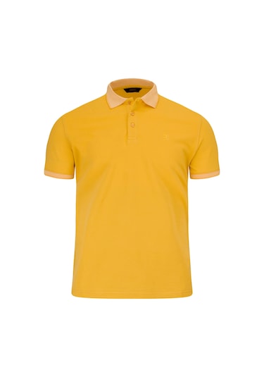 Hatemoğlu Sarı Regular Fit Polo Yaka 100 Pamuklu Tişört Açık Sarı