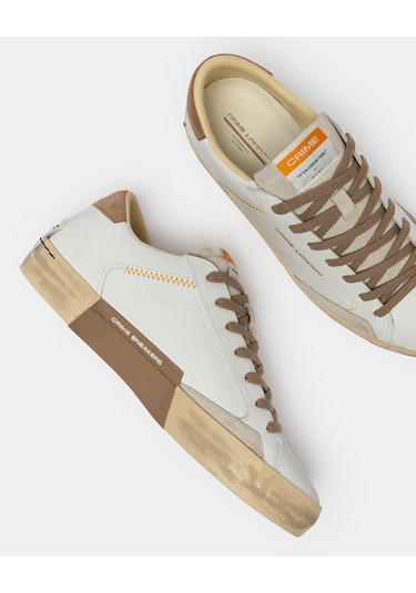 White Sneaker Erkek 190002pp8.10 Crime London Dıstressed Lo Beyaz