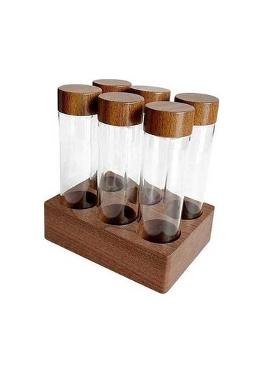 Tongxida Türk Kahve Çekirdeği Depolama Tüpü, Mutfak Dekorasyonu, Ahşap Raf, Ev Dekoru Çok Renkli Çok Renkli