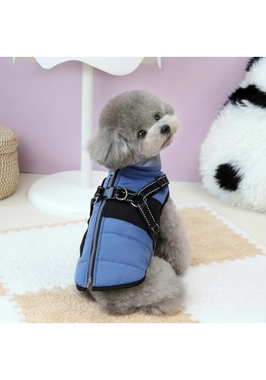 Elmpaly Küçük Köpekler İçin Mavi Xs Kışlık Yumuşak Tulum Kapüşonlu Ayarlanabilir