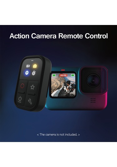 Kablosuz Akıllı Uzaktan Kumanda, Gopro Hero 10/9/8/max İçin Değiştirme, Led Renkli Ekran, Dahili Pil, 50m Kontrol Mesafesi, Sap Montajı, Bilek Askısı, Usb Şarj Kablosu Siyah