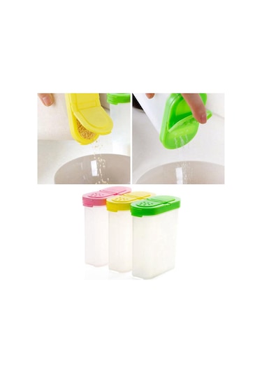 Yeşil Şeffaf Baharat Kavanozları Şeffaf Baharat Kavanozları Çift Kapaklı Mutfak Depolama Yeşil