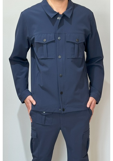 Erkek Modern Fermuarlı Üst 24720 Lacivert Lacivert