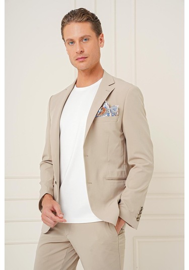 C 680 Slim Fit Bej Spor Ceket Bej
