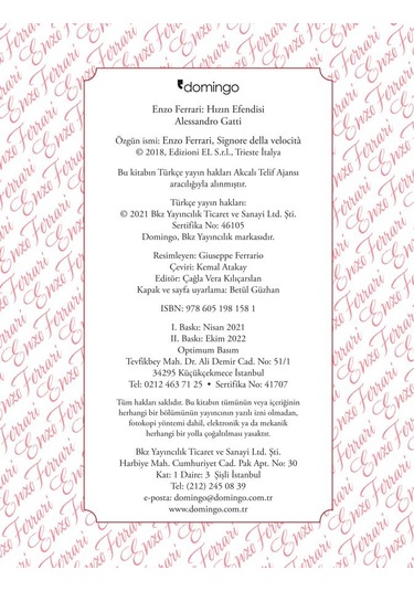 Dahiler Sınıfı: Enzo Ferrari - Hızın Efendisi - Alessandro Gatti - Domingo Yayınevi