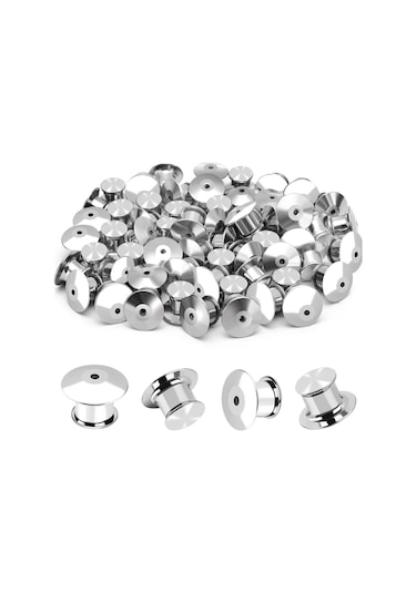 Geeroyoo 20 Arka Pimli Metal Tokalı Emaye Broş, Pratik Kapama Mekanizmalı Aksesuar Gümüş