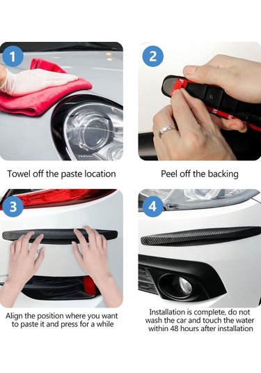 Araba Tampon Koruyucu Karbon Desenli Siyah Estetik Makya J 2 Li