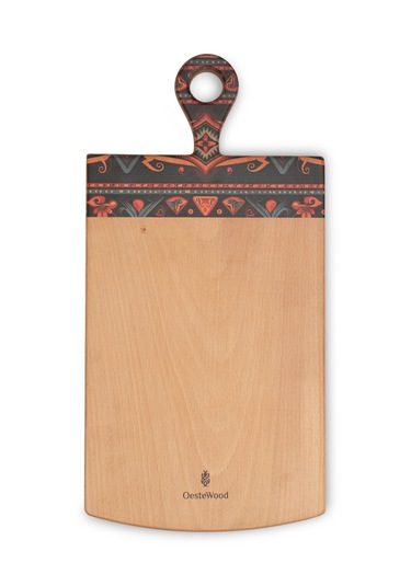 Yekpare Masif Ahşap Sunum Kesme Tahtası Desenli Kayın Medium 9