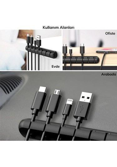 Çok Amaçlı Kablo Tutucu Akrilik Güçlü Yapışkanlı Organizer Düzenleyici 16 Parça Set Kolay Kullanımlı 4915