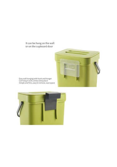 Suntek Modern Atık Çöp Kutusu Duvara Monte Ofis Yeşil-3l-orta Yeşil