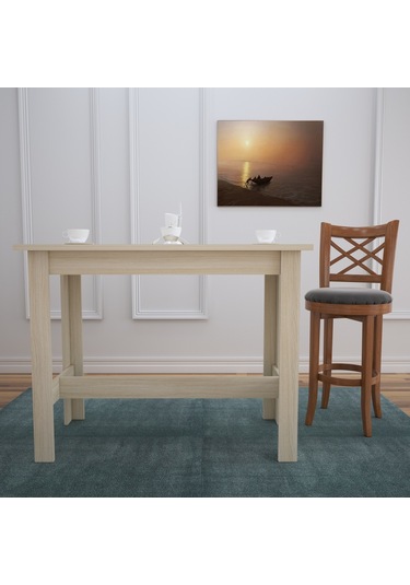 Pasific Home Barra Bar Masası Yüksek Yemek Masası, Meşe, 120x60