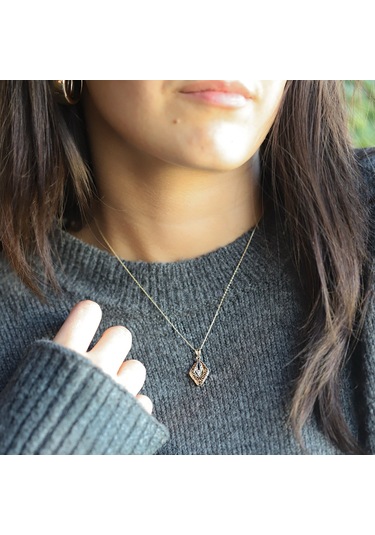 4 Ayar Sarı-beyaz Altın Klasik Kolye