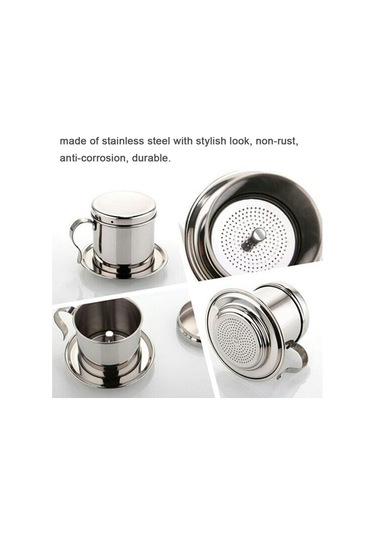 Fastbuy Siyah Paslanmaz Çelik Vietnam Damlatmalı Kahve Filtresi - 304 Kalite Kupa Diğer