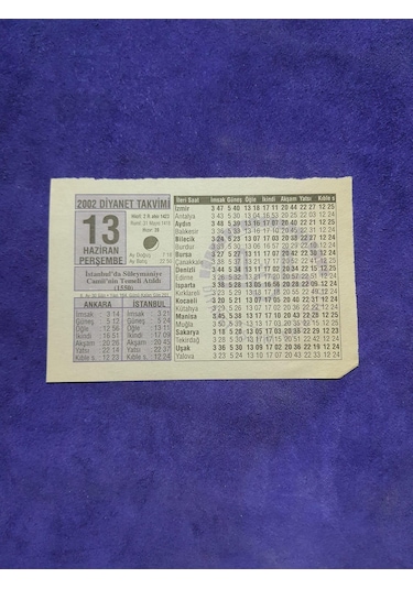 13 Haziran 2002 Takvim Yaprağı - Nostalji Koleksiyonluk Takvim Yaprağı A
